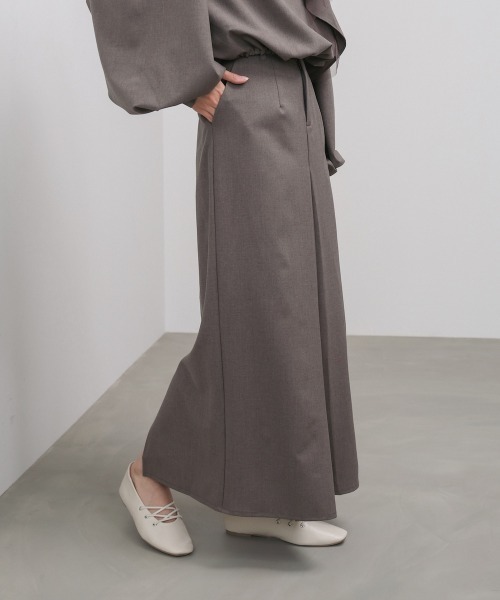 Bab（バブ）の「【S・Mサイズ展開】フロントタックＩラインスカート　セットアップ対応（スカート・レディース・チャコールグレー/A/モカ・S/M）」の8枚目の写真
