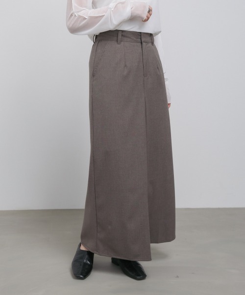 Bab（バブ）の「【S・Mサイズ展開】フロントタックＩラインスカート　セットアップ対応（スカート・レディース・チャコールグレー/A/モカ・S/M）」の12枚目の写真