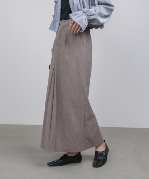 Bab（バブ）の「【S・Mサイズ展開】フロントタックＩラインスカート　セットアップ対応（スカート・レディース・チャコールグレー/A/モカ・S/M）」の16枚目の写真