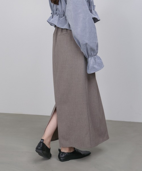 Bab（バブ）の「【S・Mサイズ展開】フロントタックＩラインスカート　セットアップ対応（スカート・レディース・チャコールグレー/A/モカ・S/M）」の19枚目の写真
