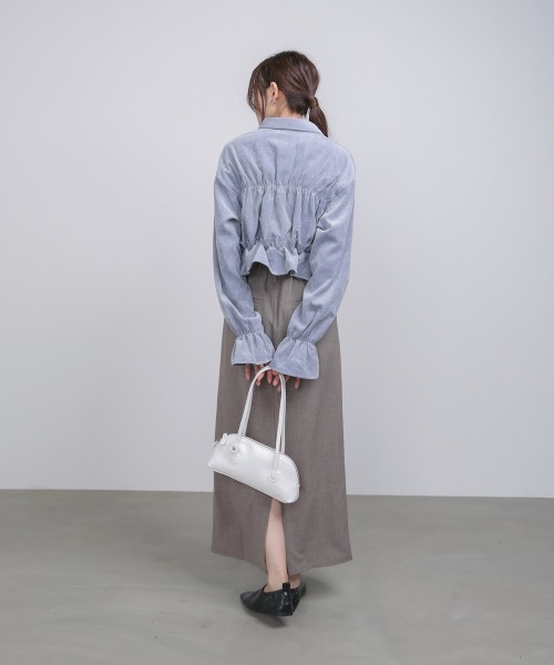 Bab（バブ）の「【S・Mサイズ展開】フロントタックＩラインスカート　セットアップ対応（スカート・レディース・チャコールグレー/A/モカ・S/M）」の21枚目の写真