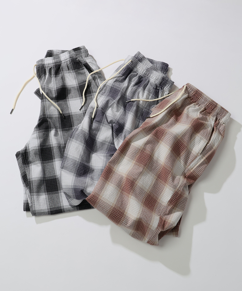 FIVE BROTHER（ファイブブラザー）の「FIVE BROTHER /ファイブブラザー 別注 オンブレ チェック イージーパンツ（その他パンツ・メンズ・ブラック/ブラウン/ネイビー・MEDIUM/LARGE）」の4枚目の写真