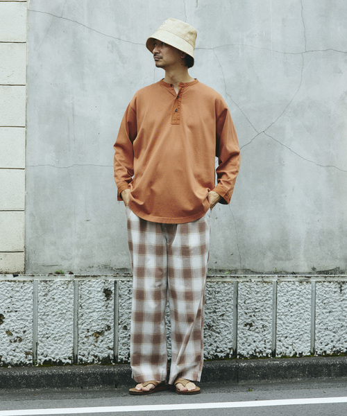 FIVE BROTHER（ファイブブラザー）の「FIVE BROTHER /ファイブブラザー 別注 オンブレ チェック イージーパンツ（その他パンツ・メンズ・ブラック/ブラウン/ネイビー・MEDIUM/LARGE）」の6枚目の写真