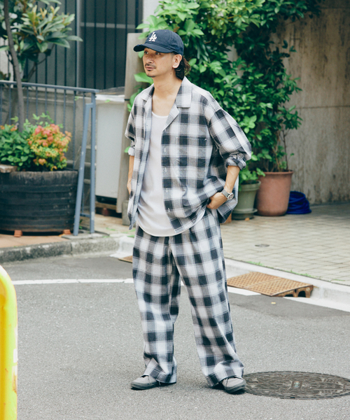 FIVE BROTHER（ファイブブラザー）の「FIVE BROTHER /ファイブブラザー 別注 オンブレ チェック イージーパンツ（その他パンツ・メンズ・ブラック/ブラウン/ネイビー・MEDIUM/LARGE）」の8枚目の写真