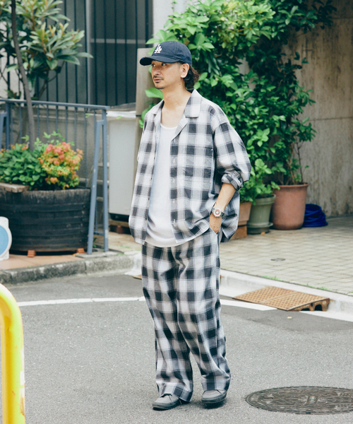 FIVE BROTHER（ファイブブラザー）の「FIVE BROTHER /ファイブブラザー 別注 オンブレ チェック イージーパンツ（その他パンツ・メンズ・ブラック/ブラウン/ネイビー・MEDIUM/LARGE）」の9枚目の写真