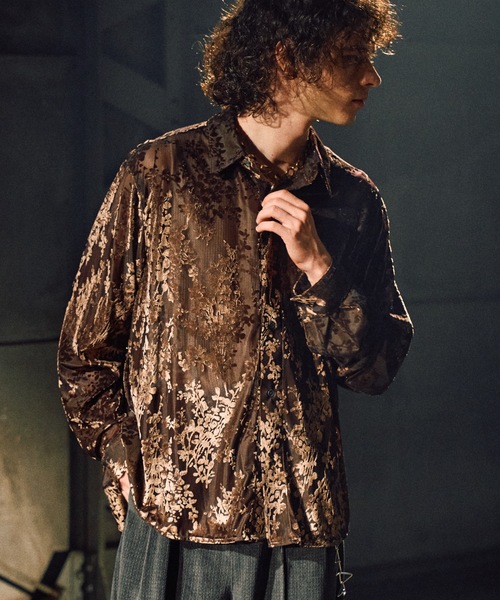 Various loose shirts - Flocked sheer - / バリアスルーズシャツ