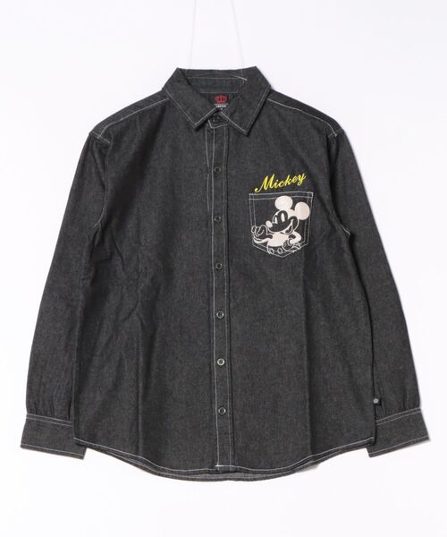 Disney(ディズニー)の「親子お揃い ディズニー 長袖デニムシャツ 0774A(シャツ/ブラウス・レディース・ブラック/ライトインディゴブルー・S/M/L/XL)」の2枚目の写真