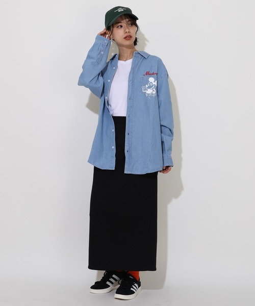 Disney(ディズニー)の「親子お揃い ディズニー 長袖デニムシャツ 0774A(シャツ/ブラウス・レディース・ブラック/ライトインディゴブルー・S/M/L/XL)」の12枚目の写真