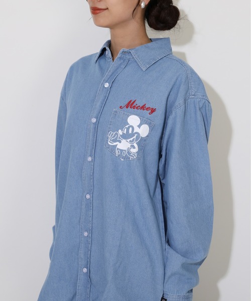 Disney(ディズニー)の「親子お揃い ディズニー 長袖デニムシャツ 0774A(シャツ/ブラウス・レディース・ブラック/ライトインディゴブルー・S/M/L/XL)」の8枚目の写真