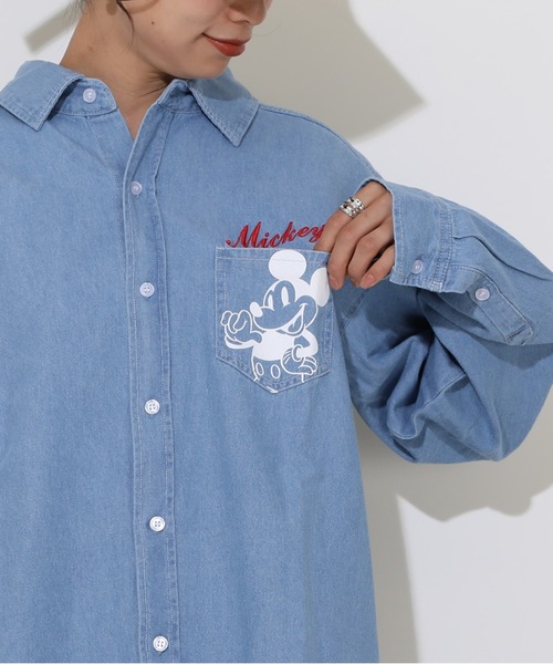 Disney(ディズニー)の「親子お揃い ディズニー 長袖デニムシャツ 0774A(シャツ/ブラウス・レディース・ブラック/ライトインディゴブルー・S/M/L/XL)」の7枚目の写真