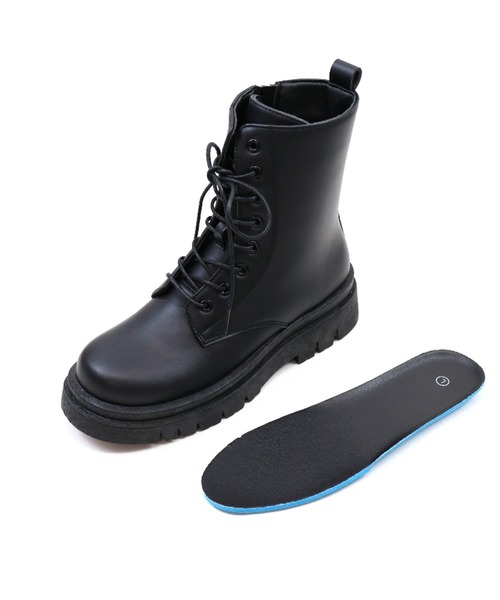 VIVIAN（ヴィヴィアン）の「晴雨兼用 厚底レースアップワークブーツ（ブーツ・レディース・ダークブラウン/ブラック・S/M/L/LL）」の17枚目の写真