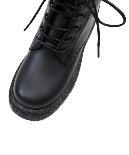 VIVIAN（ヴィヴィアン）の「晴雨兼用 厚底レースアップワークブーツ（ブーツ・レディース・ダークブラウン/ブラック・S/M/L/LL）」の15枚目の写真