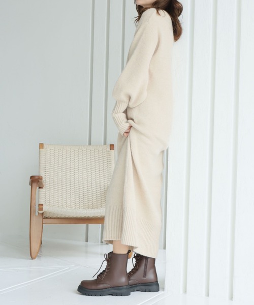 VIVIAN（ヴィヴィアン）の「晴雨兼用 厚底レースアップワークブーツ（ブーツ・レディース・ダークブラウン/ブラック・S/M/L/LL）」の16枚目の写真