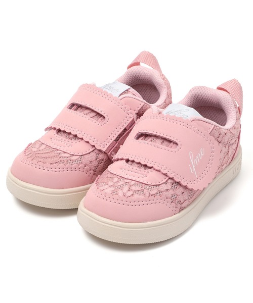 IFME（イフミー）の「KIDS｜ifme CALIN レーススニーカー[リンクコーデ]（スニーカー・キッズ・ホワイト/ピンク/ブラック・15.0cm/15.5cm/16.0cm/16.5cm/17.0cm/17.5cm/18.0cm/18.5cm/19.0cm/19.5cm/20.0cm/20.5cm/21.0cm）」の3枚目の写真