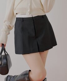 ボックスプリーツレイヤードスカパン