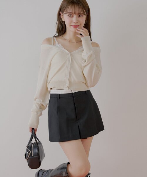 Chico（チコ）の「ボックスプリーツレイヤードスカパン（スカート・レディース・グレー系その他2/ブラック/グレー・FREE）」の10枚目の写真