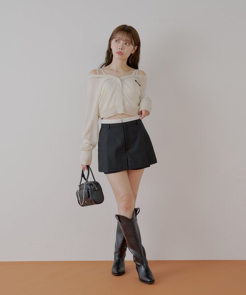 Chico（チコ）の「ボックスプリーツレイヤードスカパン（スカート・レディース・グレー系その他2/ブラック/グレー・FREE）」の12枚目の写真