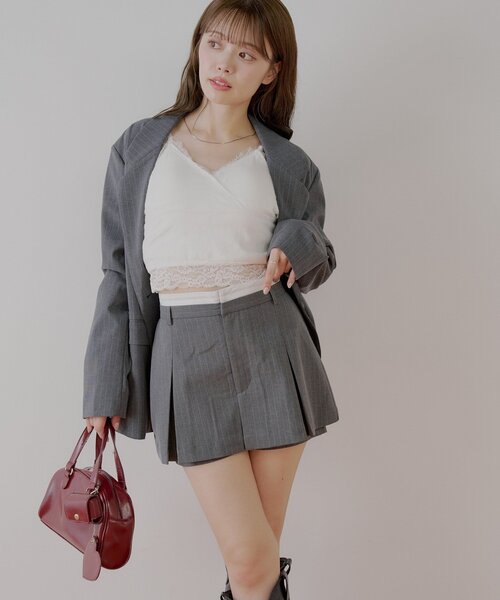 Chico（チコ）の「ボックスプリーツレイヤードスカパン（スカート・レディース・グレー系その他2/ブラック/グレー・FREE）」の17枚目の写真