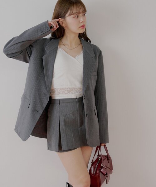 Chico（チコ）の「ボックスプリーツレイヤードスカパン（スカート・レディース・グレー系その他2/ブラック/グレー・FREE）」の18枚目の写真