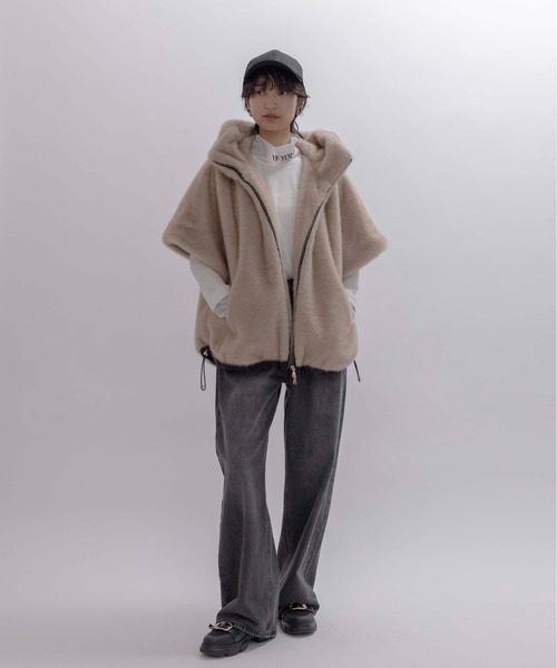 Eimee Law(エイミーロウ)の「ストリングダメージヨーク切替デニムパンツ(デニムパンツ・レディース・ブラック/ブルー・MEDIUM)」の7枚目の写真