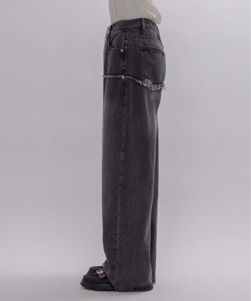 Eimee Law(エイミーロウ)の「ストリングダメージヨーク切替デニムパンツ(デニムパンツ・レディース・ブラック/ブルー・MEDIUM)」の18枚目の写真