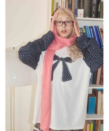 WC | 《セットアップ対象★》ドットラグランパッチワークロンT(Tシャツ/カットソー)