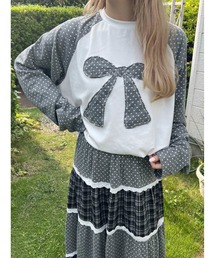 WC | 《セットアップ対象★》ドットラグランパッチワークロンT(Tシャツ/カットソー)