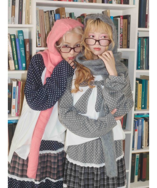 WC(ダブル シー)の「《セットアップ対象★》ドットラグランパッチワークロンT(Tシャツ/カットソー・レディース・グレー/ネイビー・FREE)」の21枚目の写真