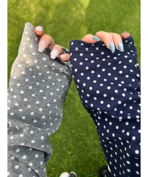 WC(ダブル シー)の「《セットアップ対象★》ドットラグランパッチワークロンT(Tシャツ/カットソー・レディース・グレー/ネイビー・FREE)」の8枚目の写真