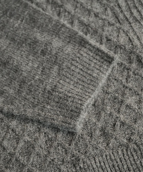 NOMBRE IMPAIR(ノンブルアンペール)の「ウールアルパカケーブル チルデンP/O(ニット/セーター・レディース・レッド/チャコールグレー・FREE)」の14枚目の写真