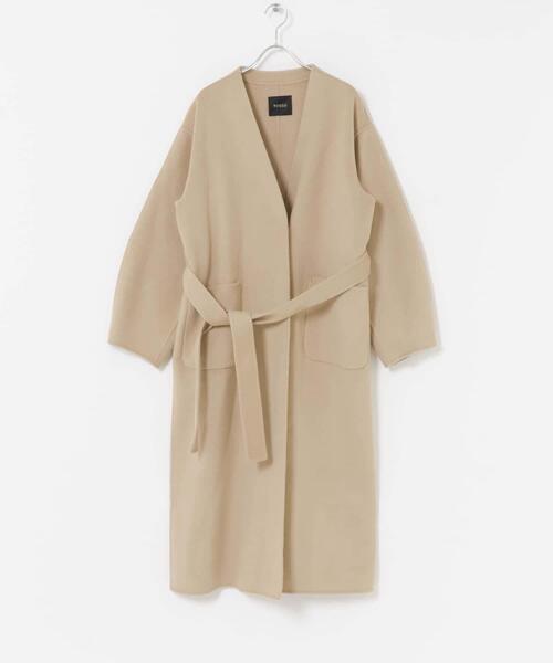 URBAN RESEARCH ROSSO WOMEN（アーバンリサーチ　ロッソ）の「カラーレスリバーロングコート（その他アウター・レディース・ライトベージュ/チャコールグレー・FREE）」の15枚目の写真