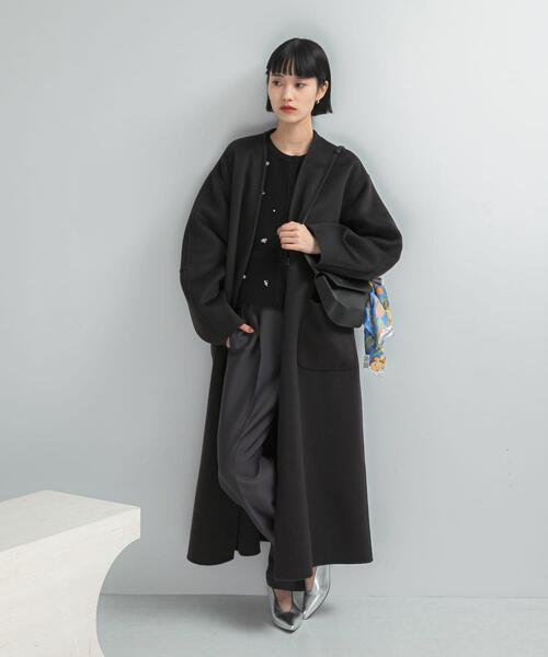 URBAN RESEARCH ROSSO WOMEN（アーバンリサーチ　ロッソ）の「カラーレスリバーロングコート（その他アウター・レディース・ライトベージュ/チャコールグレー・FREE）」の22枚目の写真