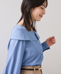 オフショルライクロングスリーブブラウス/イージーケア