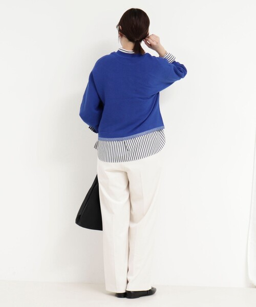 MICO COULIER(ミコクリエ)の「ウォッシャブルバナナスリーブ クルーネックプルオーバー(ニット/セーター・レディース・ブルー/グレー/キナリ/レッド・38)」の9枚目の写真