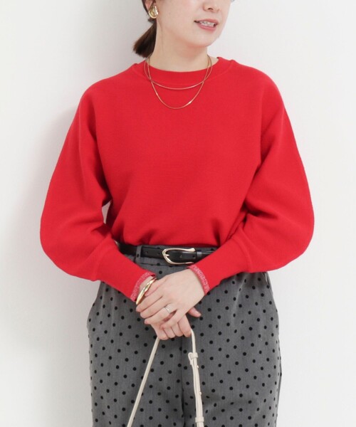 MICO COULIER(ミコクリエ)の「ウォッシャブルバナナスリーブ クルーネックプルオーバー(ニット/セーター・レディース・ブルー/グレー/キナリ/レッド・38)」の12枚目の写真