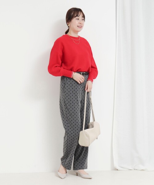 MICO COULIER(ミコクリエ)の「ウォッシャブルバナナスリーブ クルーネックプルオーバー(ニット/セーター・レディース・ブルー/グレー/キナリ/レッド・38)」の14枚目の写真