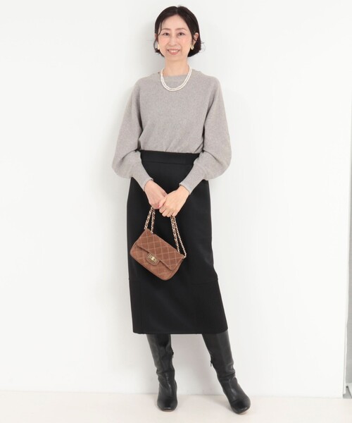 MICO COULIER(ミコクリエ)の「ウォッシャブルバナナスリーブ クルーネックプルオーバー(ニット/セーター・レディース・ブルー/グレー/キナリ/レッド・38)」の17枚目の写真