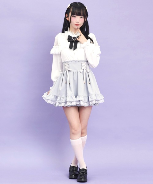 Secret Honey(シークレットハニー)の「ショルダーリボンブラウス(シャツ/ブラウス・レディース・オフホワイト/グレー/ブラック・MEDIUM)」の4枚目の写真