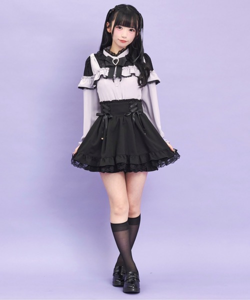 Secret Honey(シークレットハニー)の「ショルダーリボンブラウス(シャツ/ブラウス・レディース・オフホワイト/グレー/ブラック・MEDIUM)」の8枚目の写真