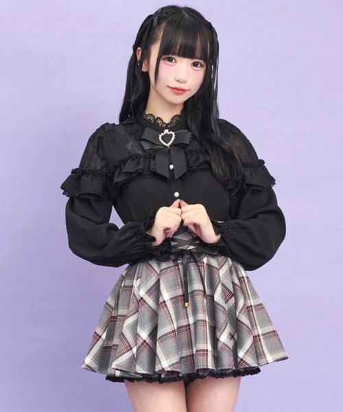 Secret Honey(シークレットハニー)の「ショルダーリボンブラウス(シャツ/ブラウス・レディース・オフホワイト/グレー/ブラック・MEDIUM)」の11枚目の写真