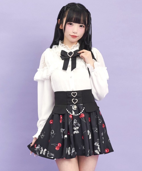 Secret Honey(シークレットハニー)の「ショルダーリボンブラウス(シャツ/ブラウス・レディース・オフホワイト/グレー/ブラック・MEDIUM)」の7枚目の写真