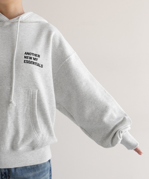 ANME(アンメ)の「裏起毛ロゴ刺繍ANMEスウェットパーカー(パーカー・レディース・ブラウン/オフホワイト/ブラック/オートミール・M/XL/L)」の14枚目の写真