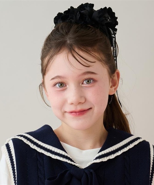 mezzo piano Junior（メゾピアノジュニア）の「音符シリーズシュシュ♪（その他ヘアアクセサリー・キッズ・オフホワイト/ブラック・F）」の2枚目の写真
