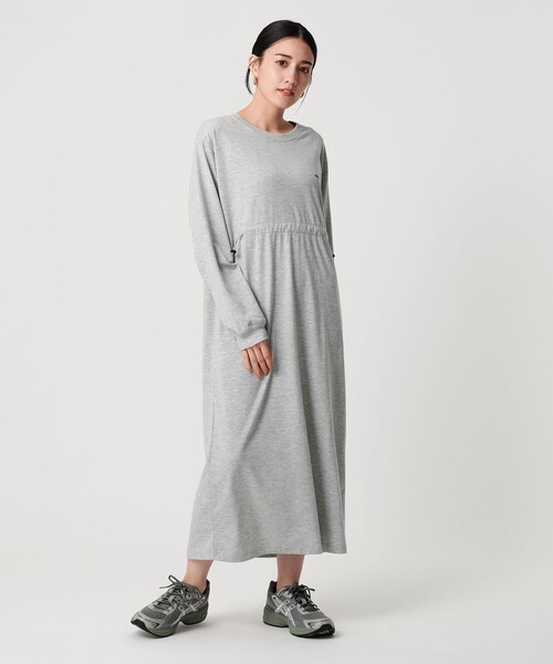 45R上質モールサージのストレッチワンピースゆったり暖か45100円新品同様 セール】＜THOUSAND MILE＞ドローコード ロングスリーブワンピース