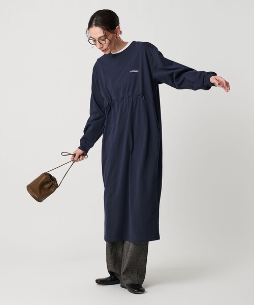 THOUSAND MILE＞ドローコード ロングスリーブワンピース 抗菌