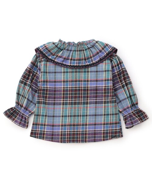 F.O.KIDS（エフオーキッズ）の「【ジュニア対応】Girls　先染めチェックシャツ（シャツ/ブラウス・キッズ・パープル/レッド・100/90/80/110/140/130/120）」の9枚目の写真