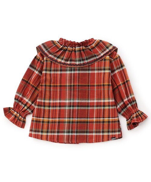 F.O.KIDS（エフオーキッズ）の「【ジュニア対応】Girls　先染めチェックシャツ（シャツ/ブラウス・キッズ・パープル/レッド・100/90/80/110/140/130/120）」の3枚目の写真