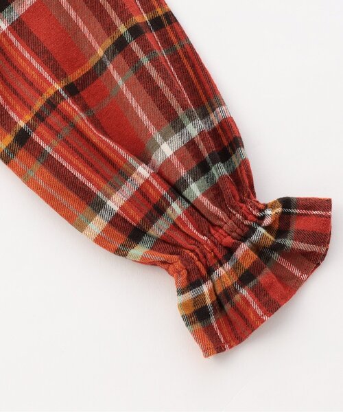 F.O.KIDS（エフオーキッズ）の「【ジュニア対応】Girls　先染めチェックシャツ（シャツ/ブラウス・キッズ・パープル/レッド・100/90/80/110/140/130/120）」の4枚目の写真