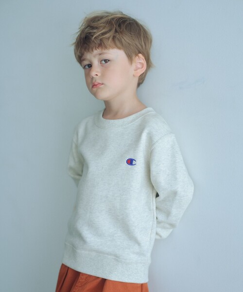 Champion（チャンピオン）の「＜Champion＞クルーネック スウェットシャツ  / トレーナー / キッズ 110cm-130cm（スウェット・キッズ・オレンジ/ナチュラル/ブラック・130cm/120cm/110cm）」の2枚目の写真