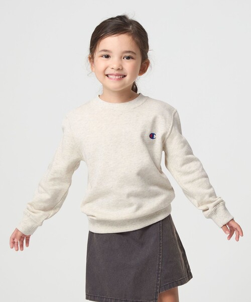 Champion（チャンピオン）の「＜Champion＞クルーネック スウェットシャツ  / トレーナー / キッズ 110cm-130cm（スウェット・キッズ・オレンジ/ナチュラル/ブラック・130cm/120cm/110cm）」の4枚目の写真